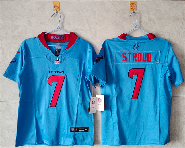 Women's Houston Texans #7 C.J. Stroud Blue 2024 F.U.S.E Vapor Stitched Jersey (Run Small)